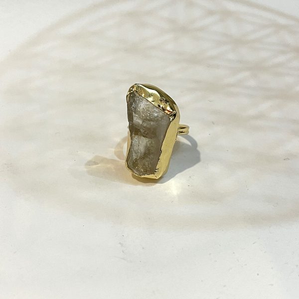 RAW CITRINE ADJUSTABLE RING