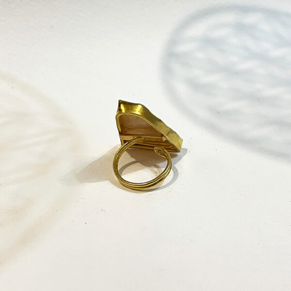 MOTHER OF PEARL ADJUSTABLE RING | EMOTIONAL STABILITY - Image 2